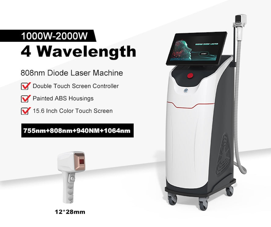 Professional Laser Hair Removal Machine 2000watt German Import Laser Bar Depilator 4 Wavelength