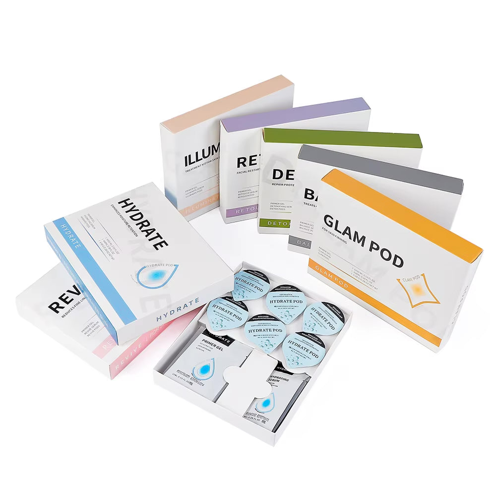 7 Types CO2 Oxygen Capsule Pod Serum Gel Skin Rejuvenation Hydrate Facial Machine Consumable Kit