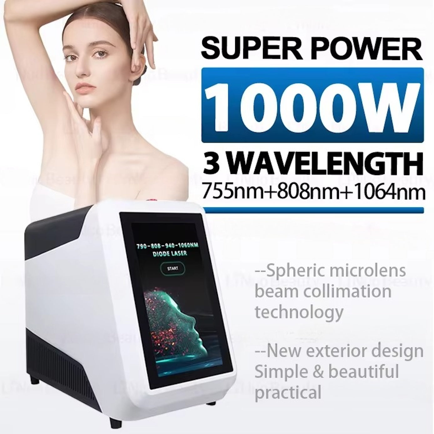 Hair Removal Diode Laser Device 810nm Laser Hair Removal 755nm/808nm/940nm/1064