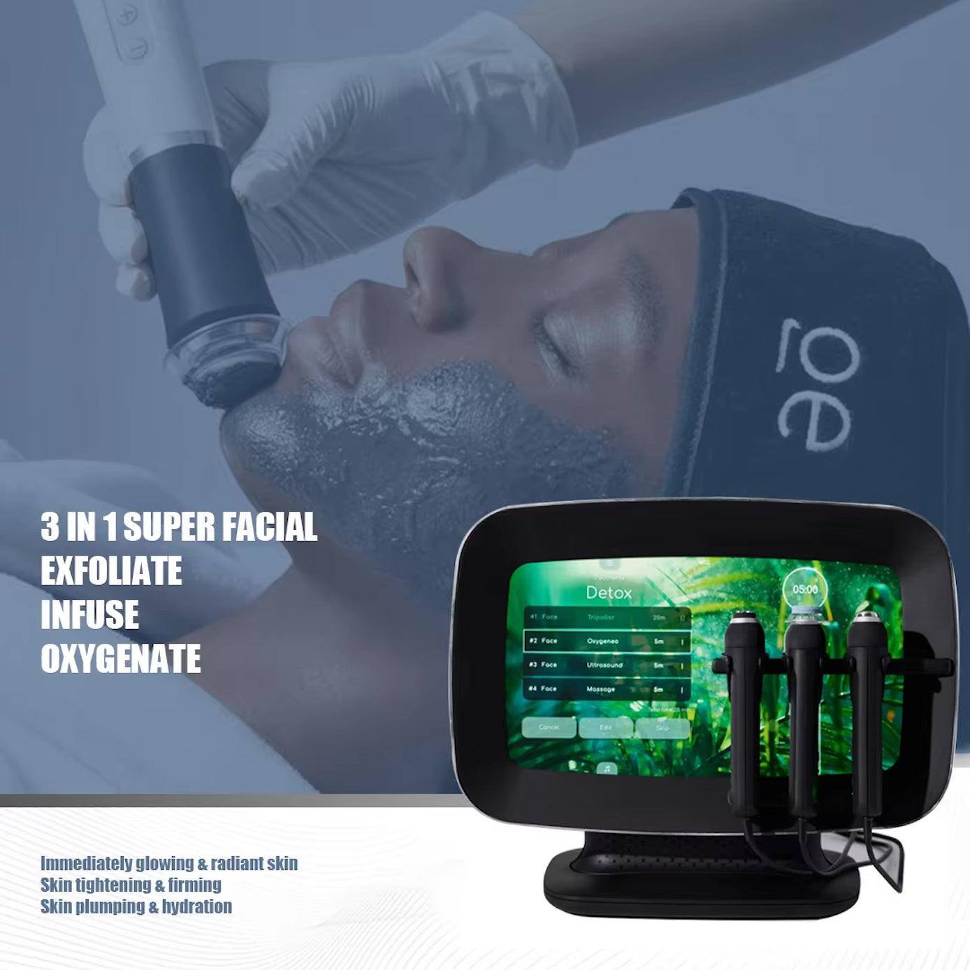 New Oxygenation Bubble Facial Device 3in 1 Multifunctional Capsule Serum Salon Use