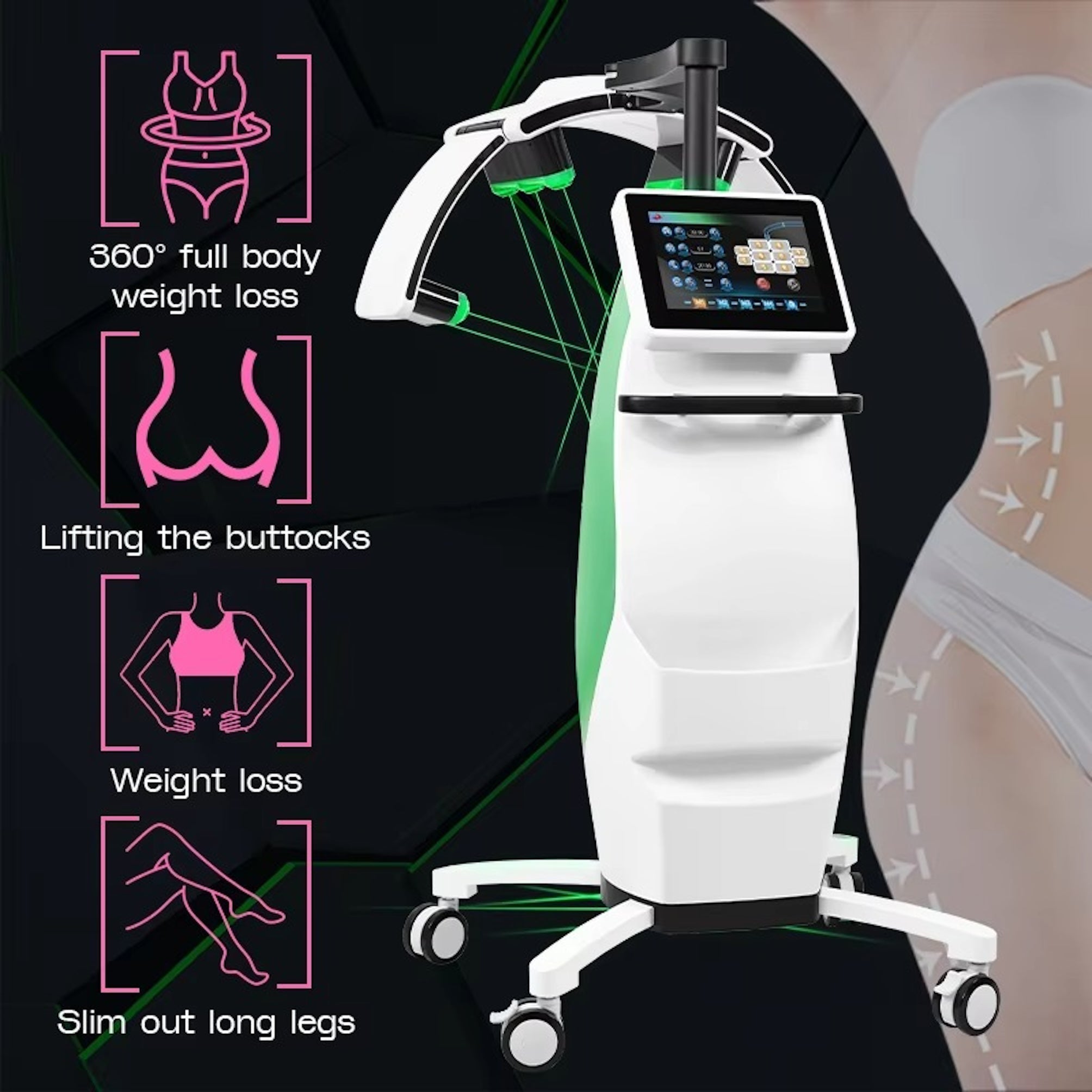 Popular 10D Maxlipo Therapy 532nm Green Light Skin Lifting Fat Burning Weight Loss Body Massage Roller Machine for Beauty Salon