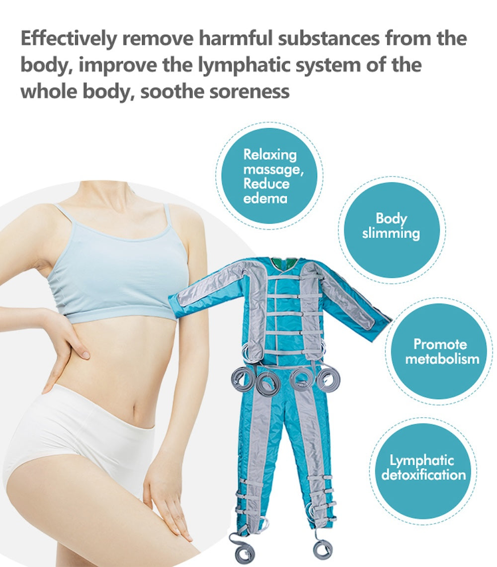 New IR Pressotherapy Body Massage Slimming Muscle Stimulate Lymphatic Drainage Therapy Full Set Jacket Pants