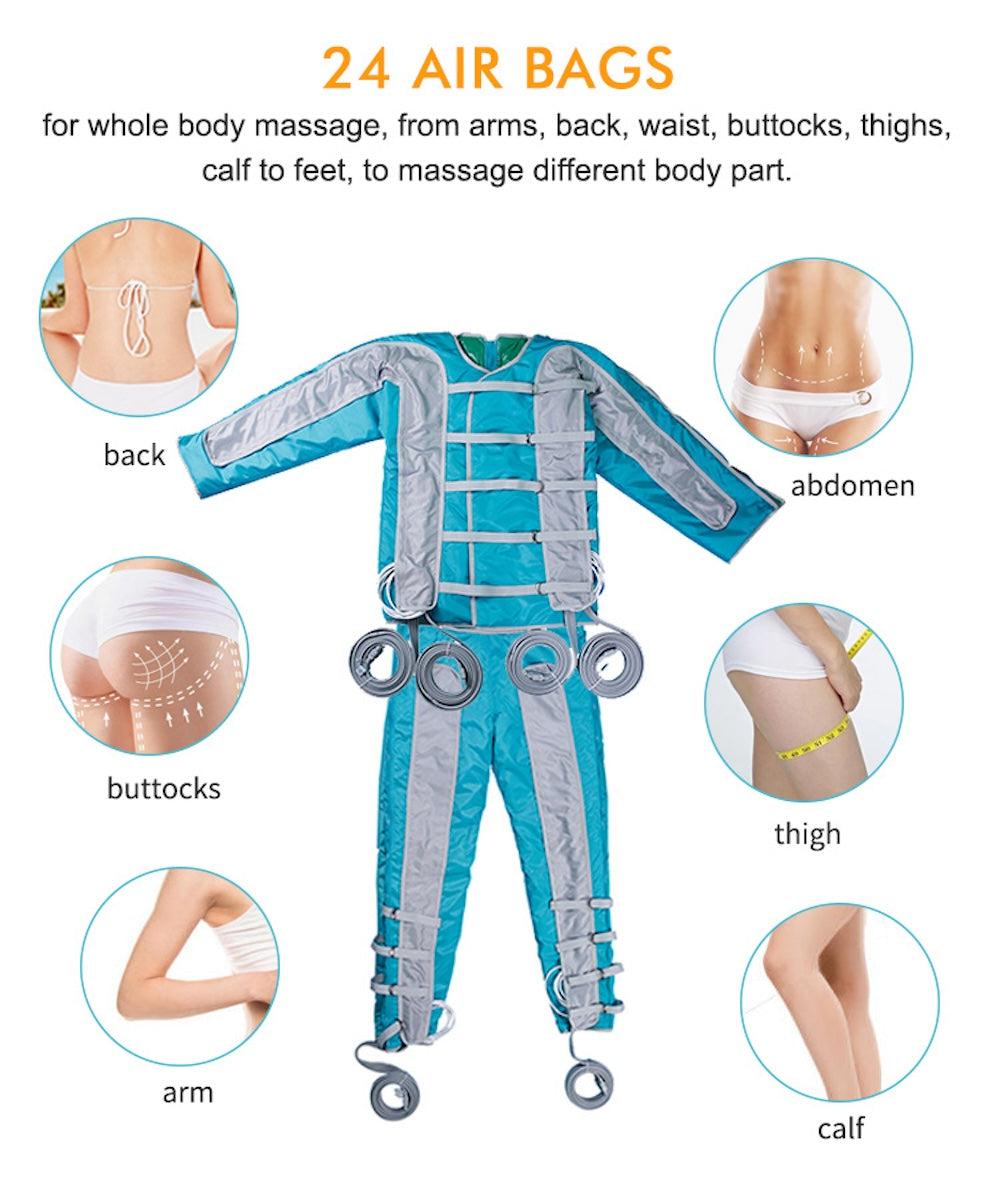 New IR Pressotherapy Body Massage Slimming Muscle Stimulate Lymphatic Drainage Therapy Full Set Jacket Pants