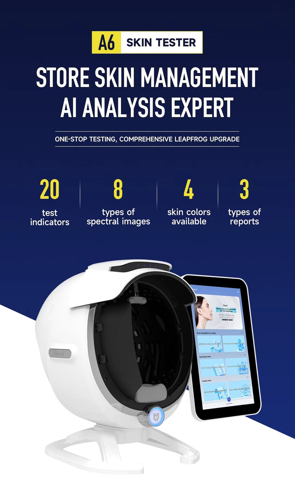 AI Dermatology Skin Analyzer Machine 3d Face Analysis Scanner