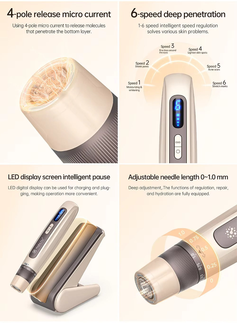 Latest Micro Needle Pen Hydra Pen H5 with EMS Micro Current Electric Portion Home Use Derma Pen with Serums Applicator
