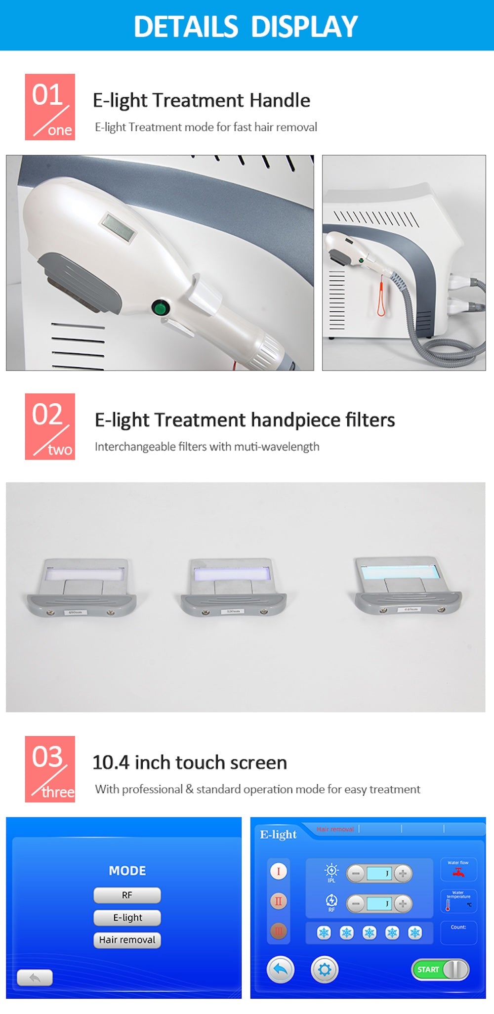 IPL OPT E-light RF 2 in 1 Permanent Hair Removal Epilator E-light Skin Rejuvenation RF Wrinkle Removal Skin Whitening