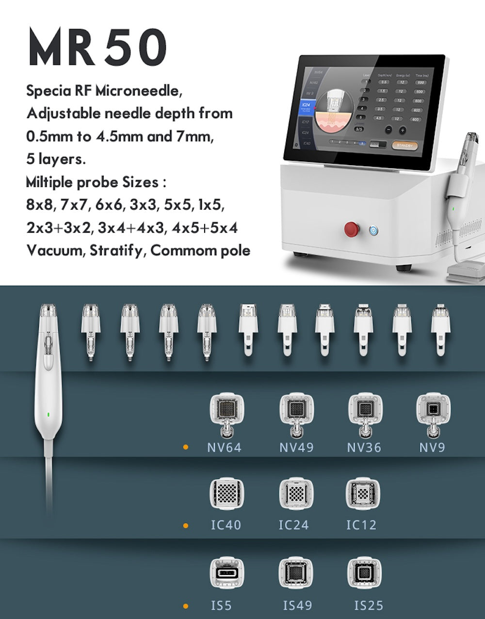 RF Microneedle 4 in 1 Skin Anti-aing Device Thermal RF Needle Machine Skin Rejuvenation