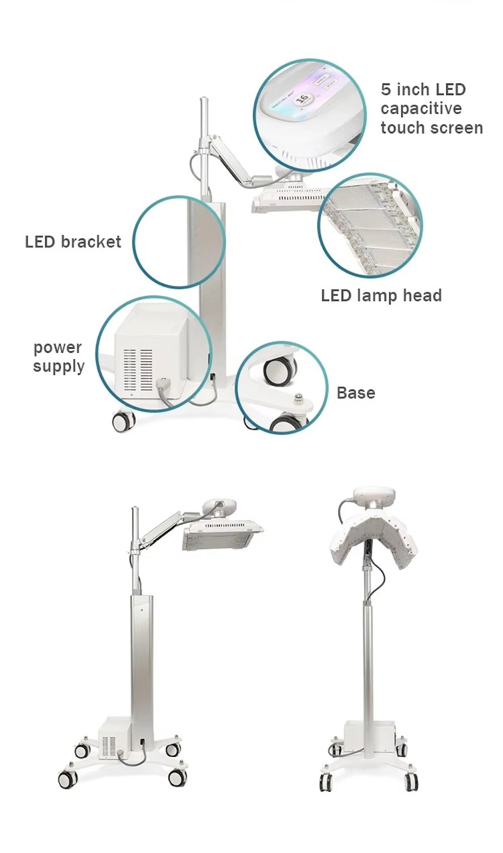Factory Price Powerful Standing 4 Colors Light LED PDT Therapy Machine Acne Treatment Skin Rejuvenation Whitening Tightening Face Beauty Machine