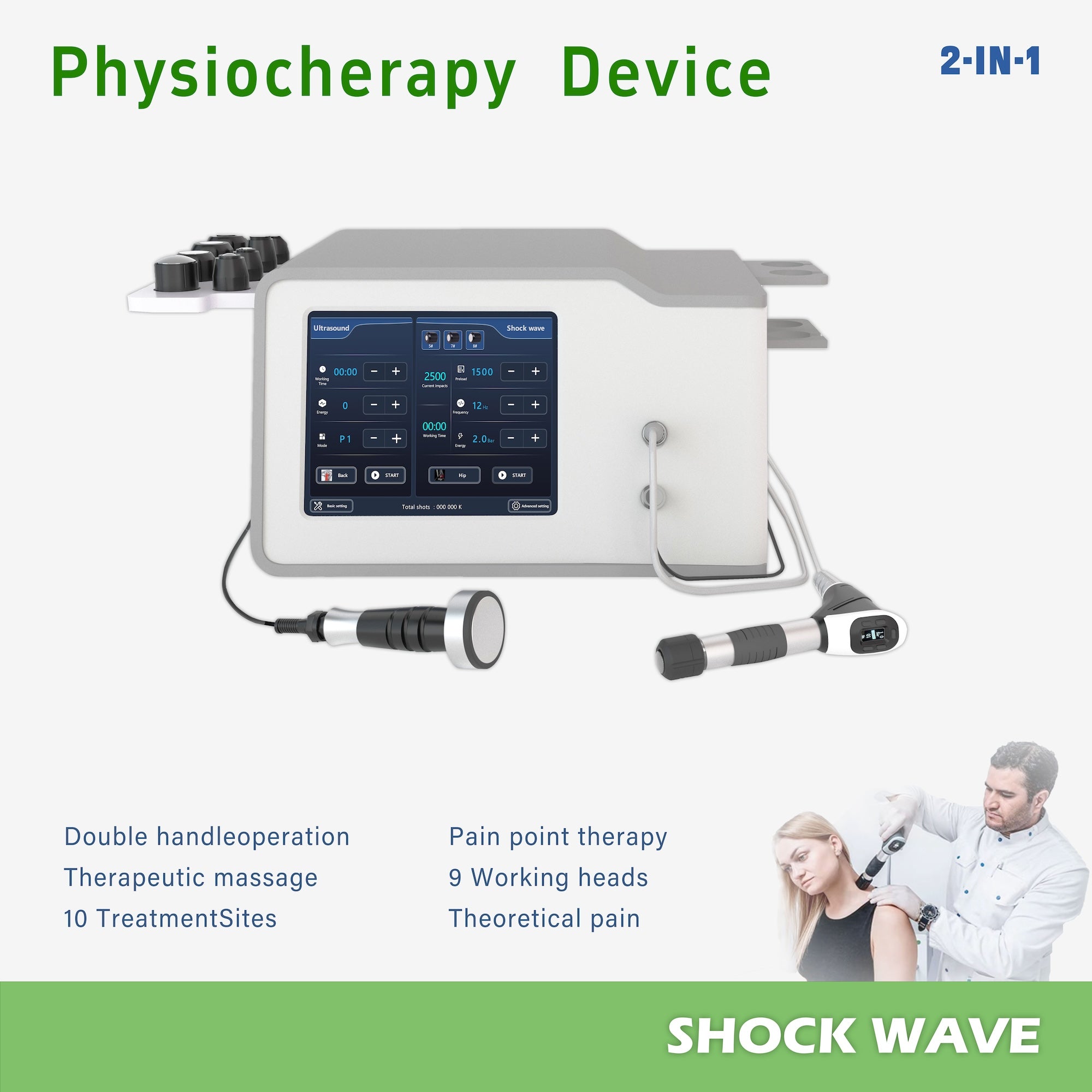 New Arrival Multifunctional Ultrasound Pneumatic Shockwave ED Erectile Dysfunction Shockwave Therapy Machine