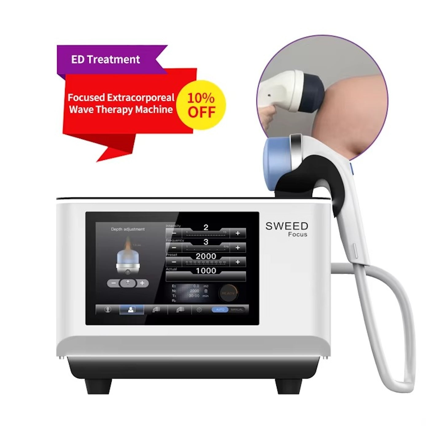 New FSWT Focused Shockwave for Pain Relief Physiotherapy Focus Shockwave Machine