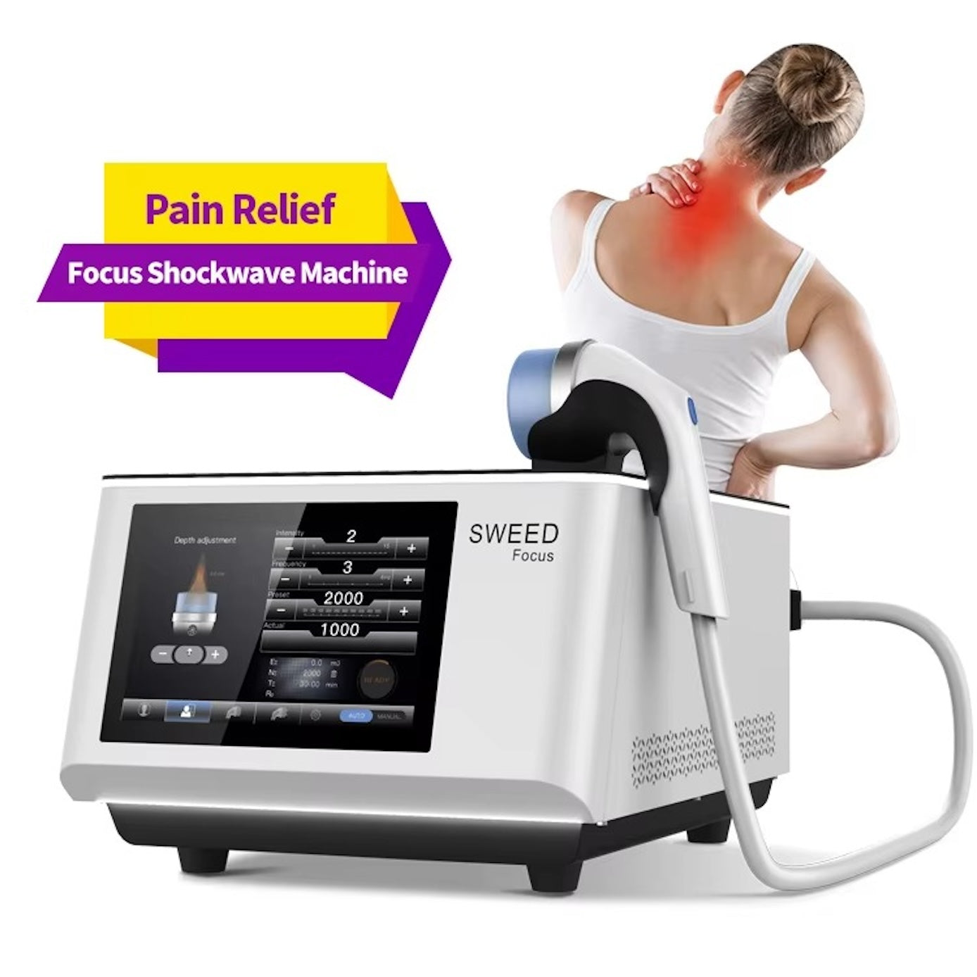 New FSWT Focused Shockwave for Pain Relief Physiotherapy Focus Shockwave Machine