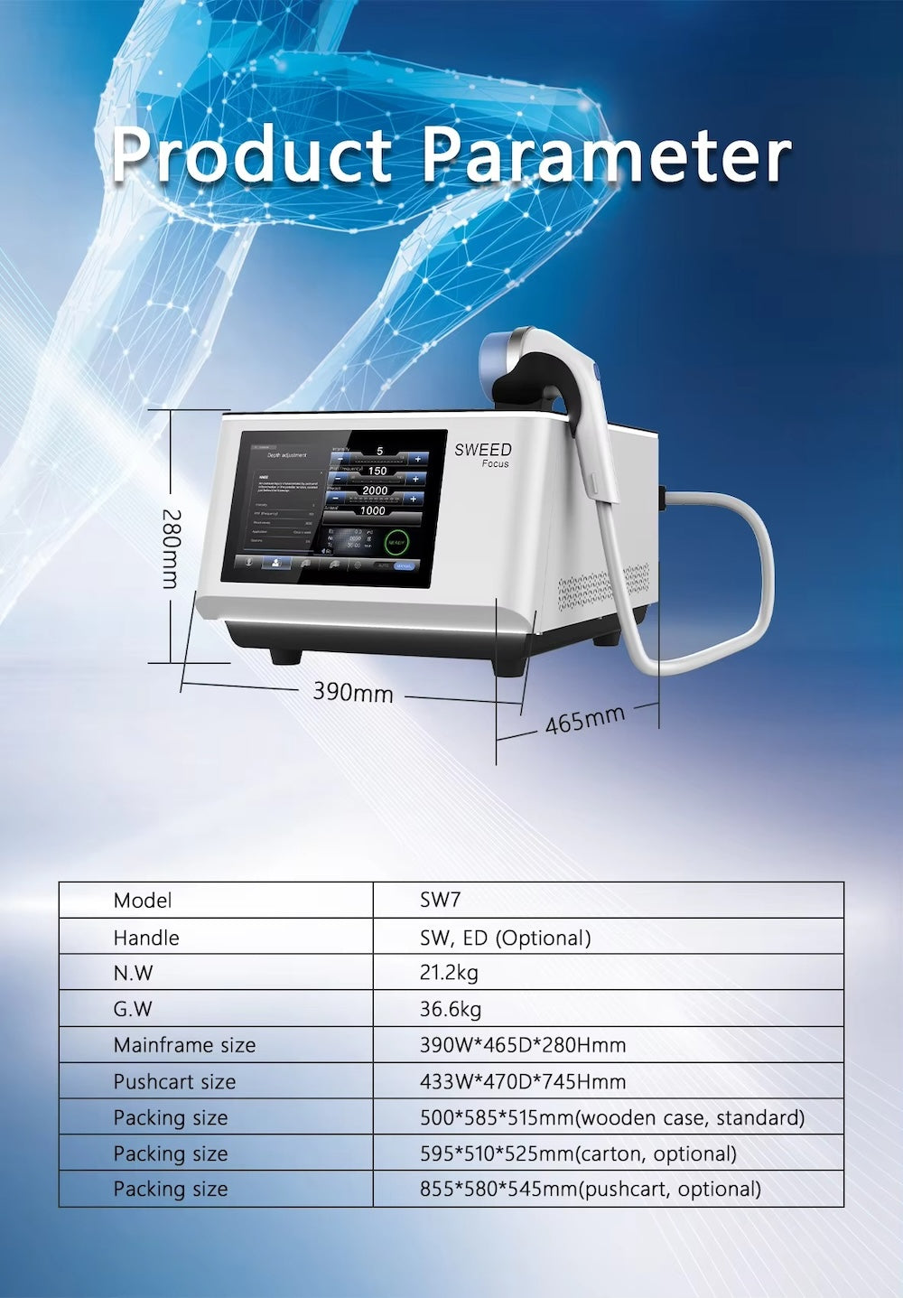 Professional Focused Shockwave for ED Pain Relief Sport Injury Physiotherapy Focus Shockwaves Machine