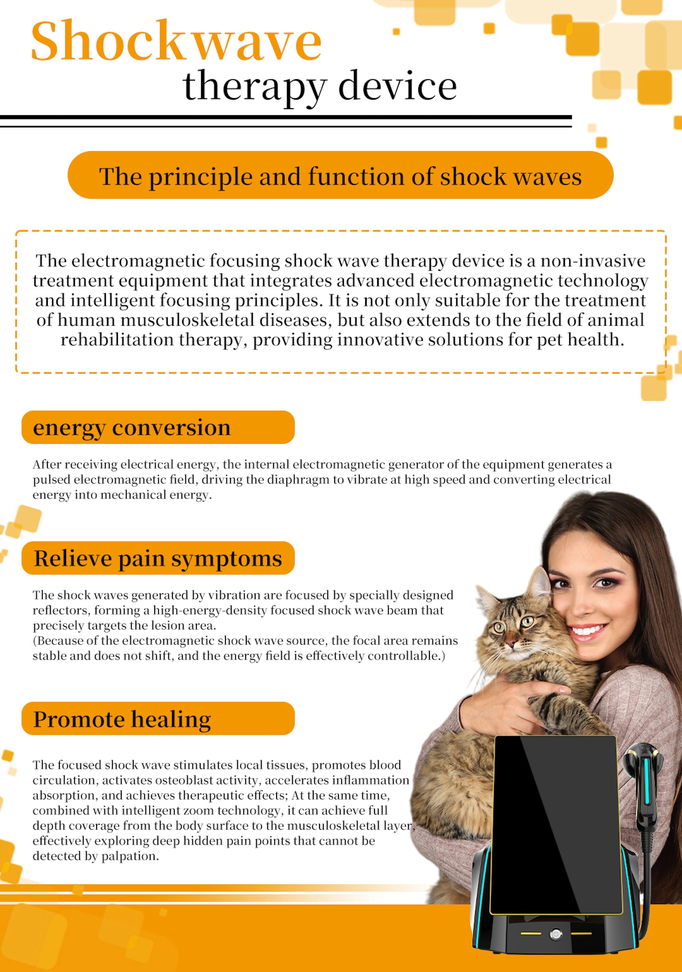 Shockwave Therapy Machine Focusing Shockwave Therapy Electromagnetic Machine Physical Therapy Pain Relief for Human and Pet