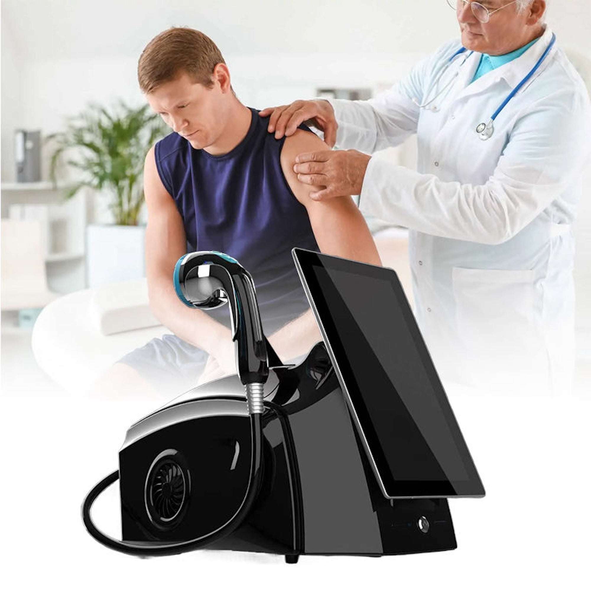Shockwave Therapy Machine Focusing Shockwave Therapy Electromagnetic Machine Physical Therapy Pain Relief for Human and Pet