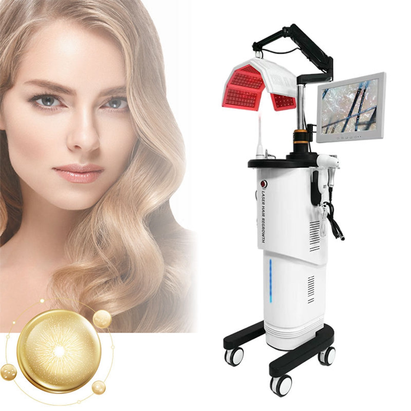 Professional Hair Growth Red Led 650nm Light Regrowth Electric Hair Care Growth Hair Scalp Care Beauty Machine
