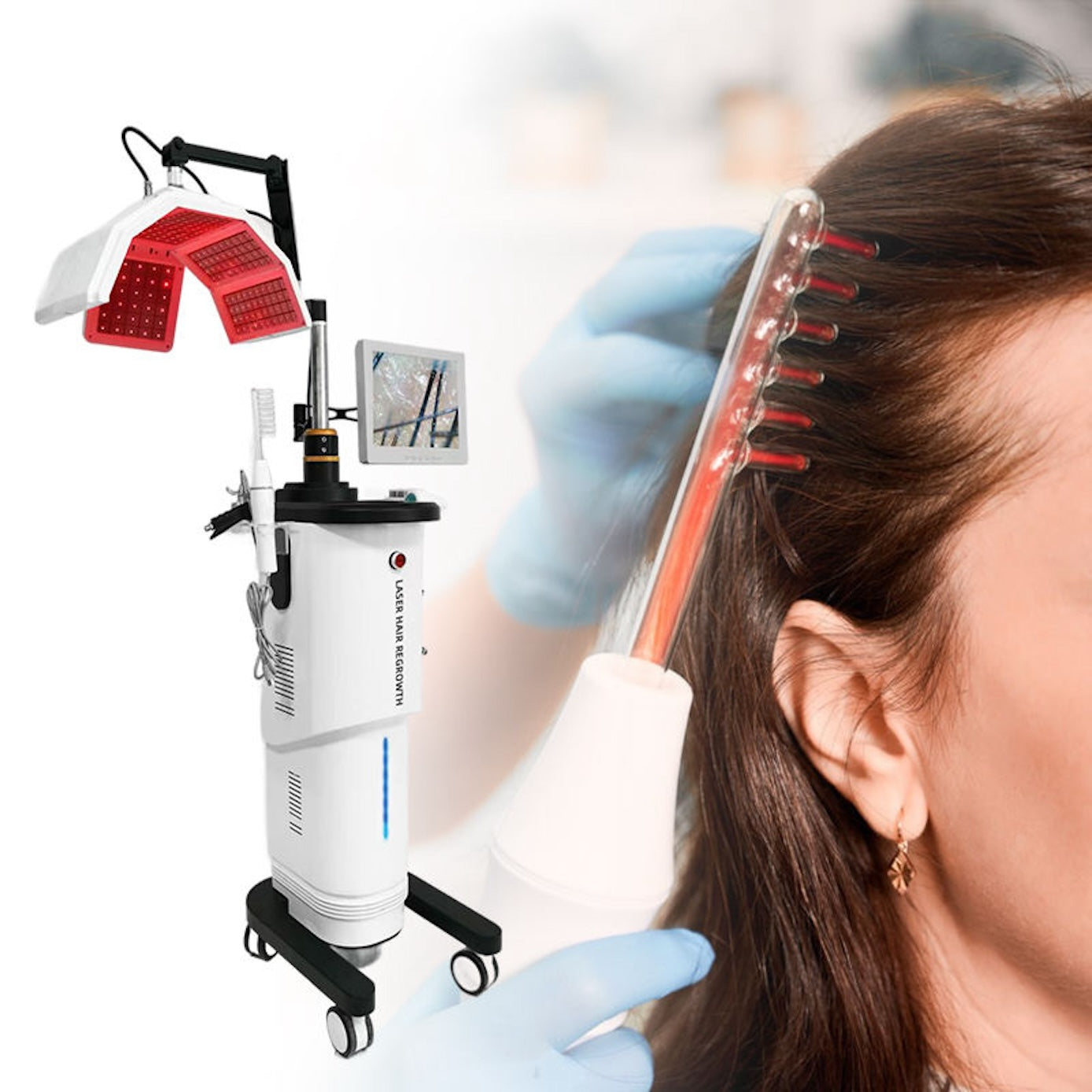 Professional Hair Growth Red Led 650nm Light Regrowth Electric Hair Care Growth Hair Scalp Care Beauty Machine