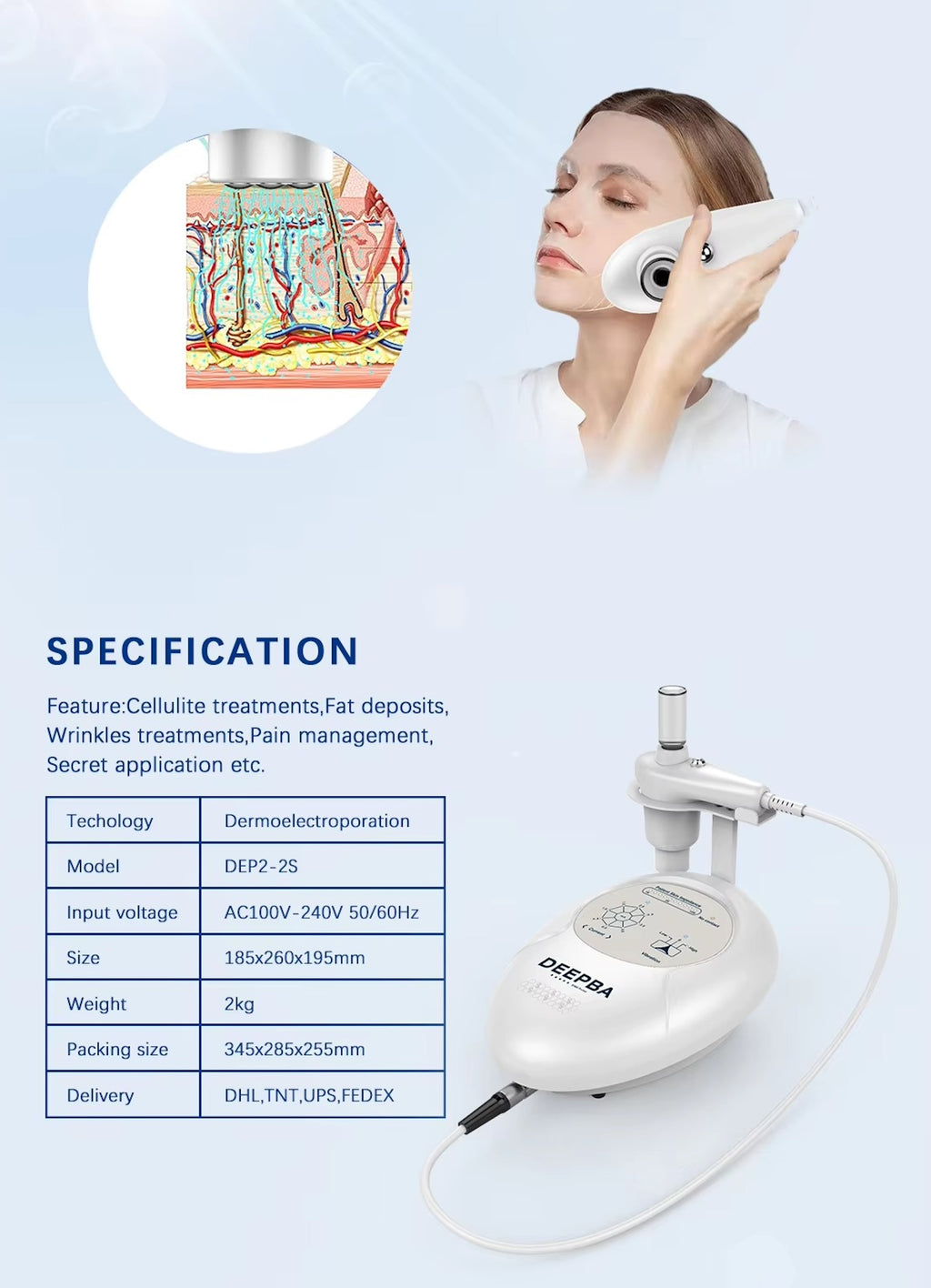 Hot Selling Home Use Effectively Introduce Skin Care EMS Product Guided Dermo Electro Proration Non-Invasive Beauty Machine