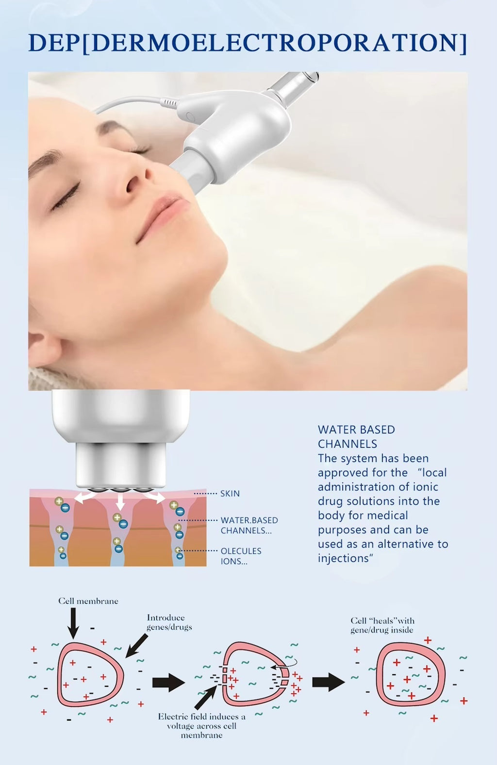 Hot Selling Home Use Effectively Introduce Skin Care EMS Product Guided Dermo Electro Proration Non-Invasive Beauty Machine