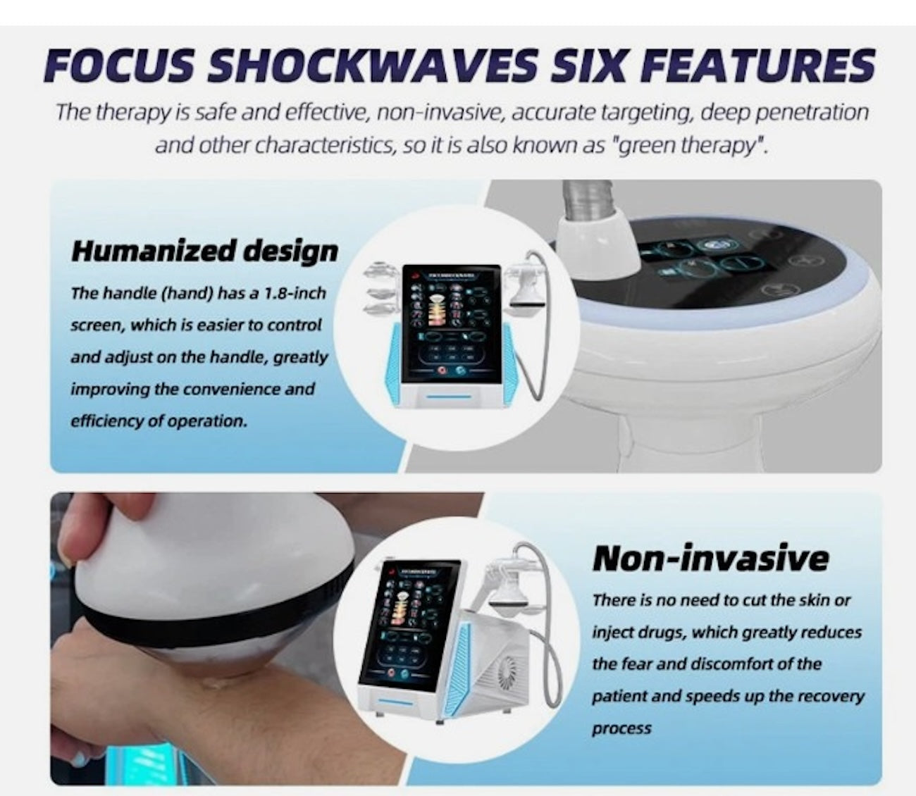 Focus Shockwave Eswt High Intensity Focused Shock Wave Chiropractic Physiotherapy Machine Muscle Bone Pain Relief