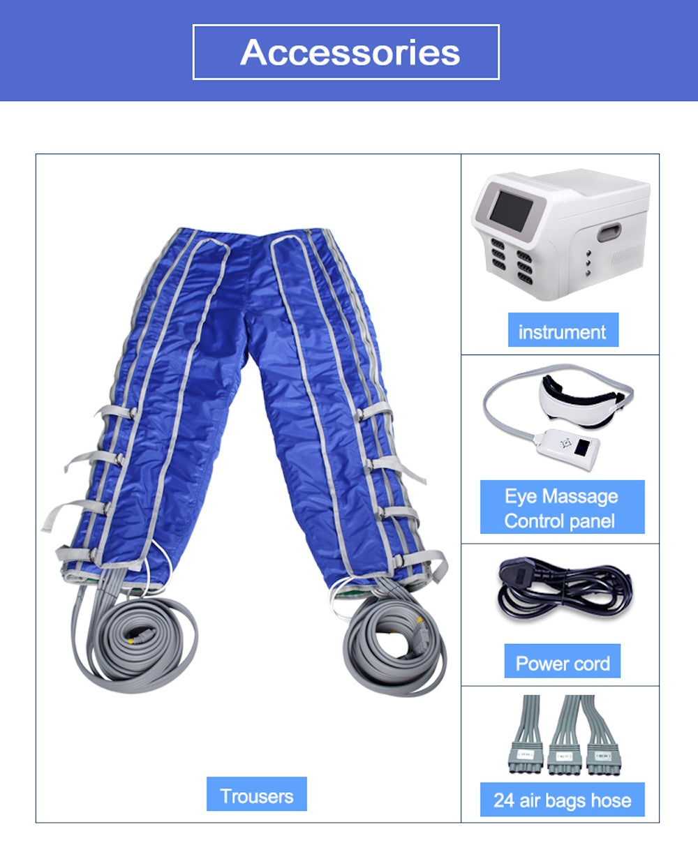 Professional Air Pressure Pressotherapy Machine High Waist Pants for Leg Massage Lymphatic Drainage Suit Weight Loss Device