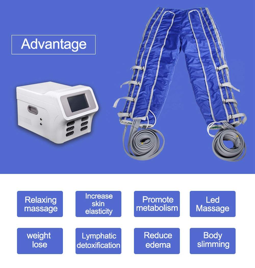 Professional Air Pressure Pressotherapy Machine High Waist Pants for Leg Massage Lymphatic Drainage Suit Weight Loss Device