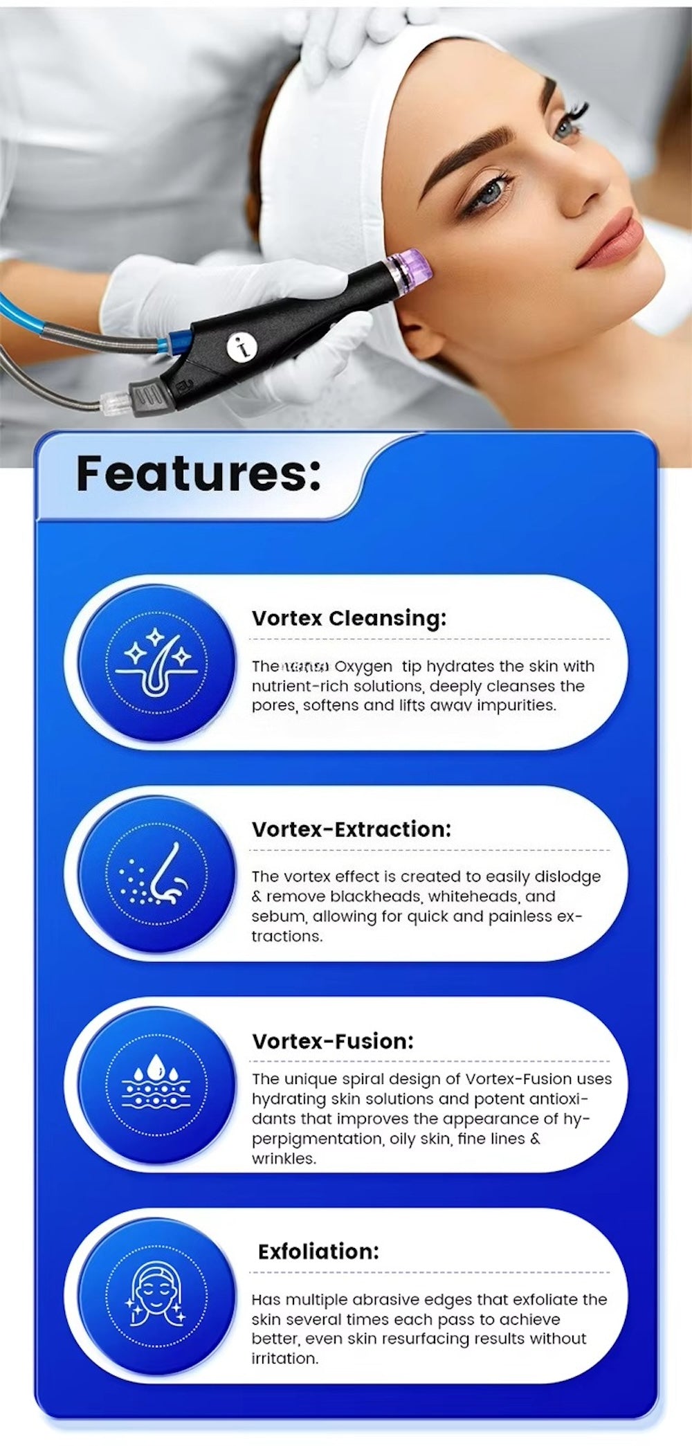 Tips for Multifunction Hydra Facial Aqua Microdermabrasion Oxygen Facial Machine Spa Peeling Tips Hydra Dermabrasion