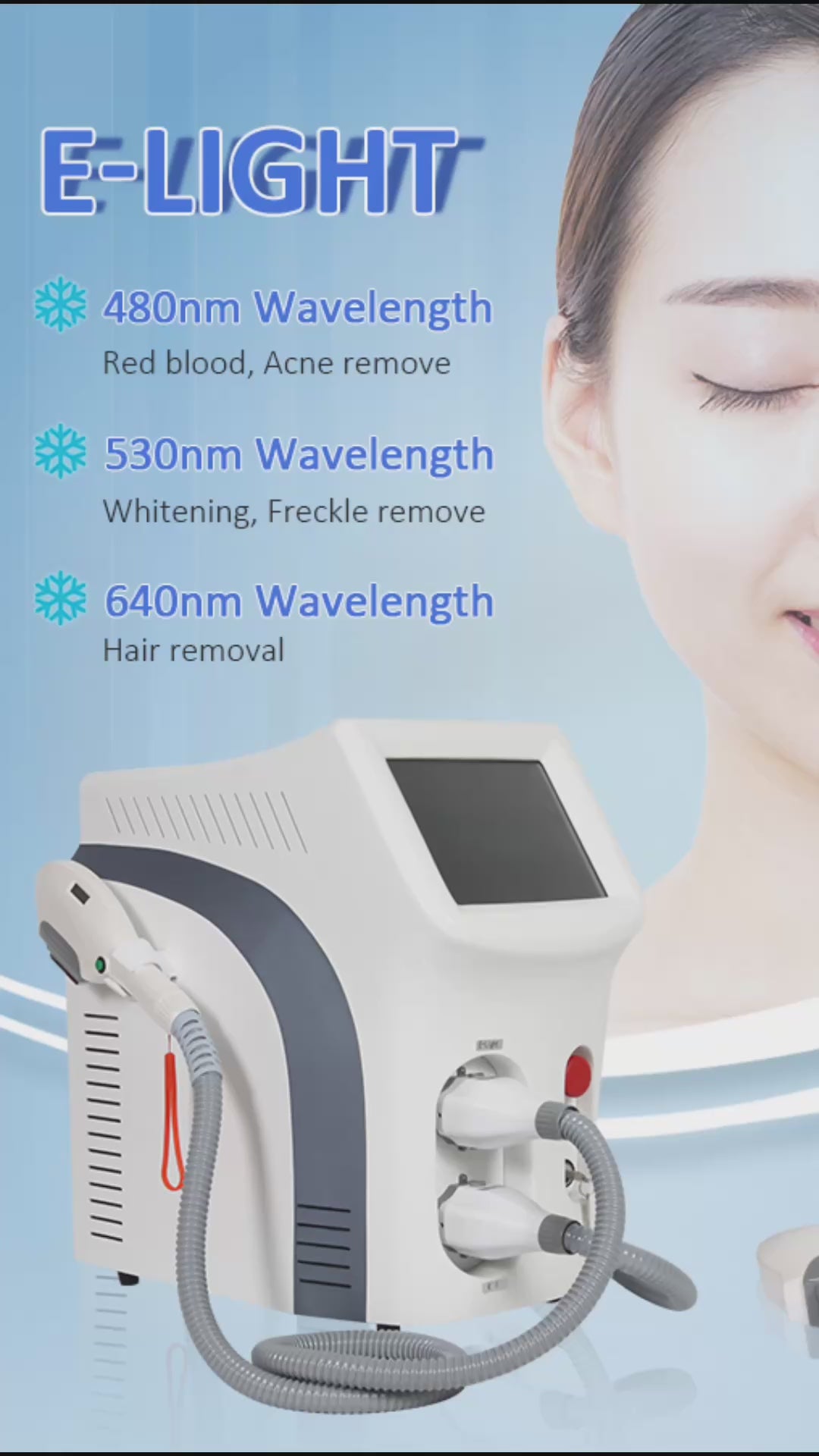 IPL OPT E-light RF 2 in 1 Permanent Hair Removal Epilator E-light Skin Rejuvenation RF Wrinkle Removal Skin Whitening