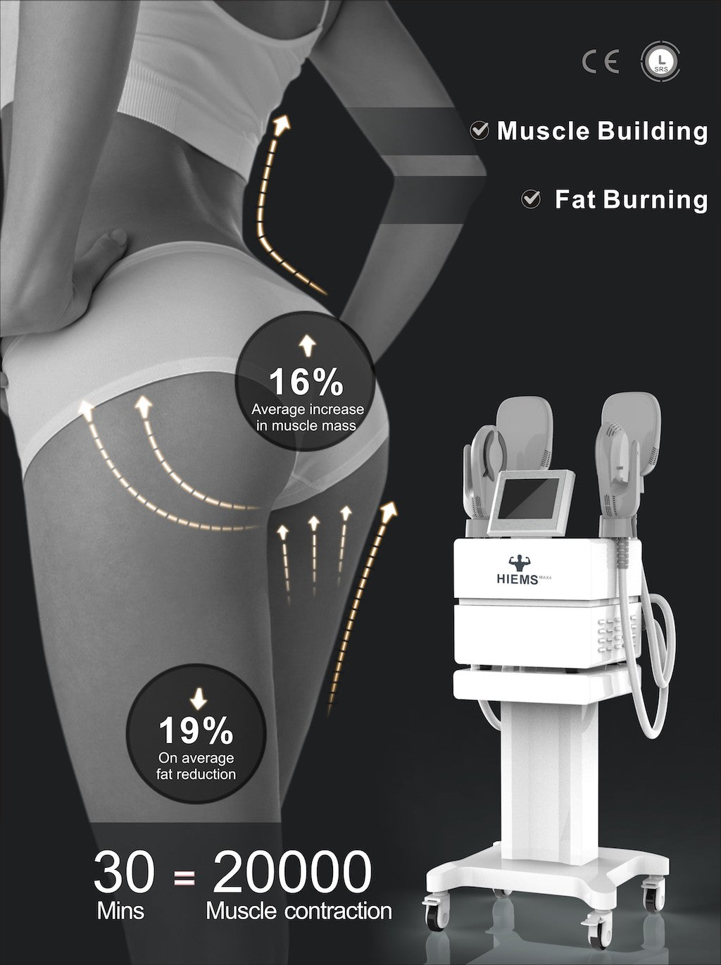 Hot Sale HIEMT EMS Muscle Stimulator Body Slimming Body Sculpting Fat Burning Beauty Equipment